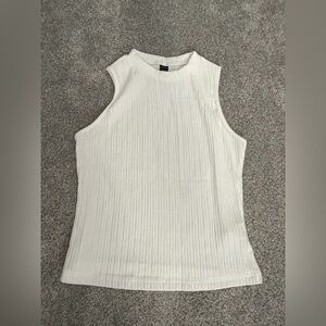 White Shein ribbed tank top blouse